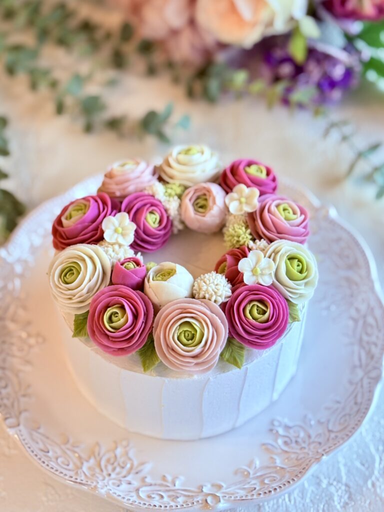 あんフラワーケーキの全体像